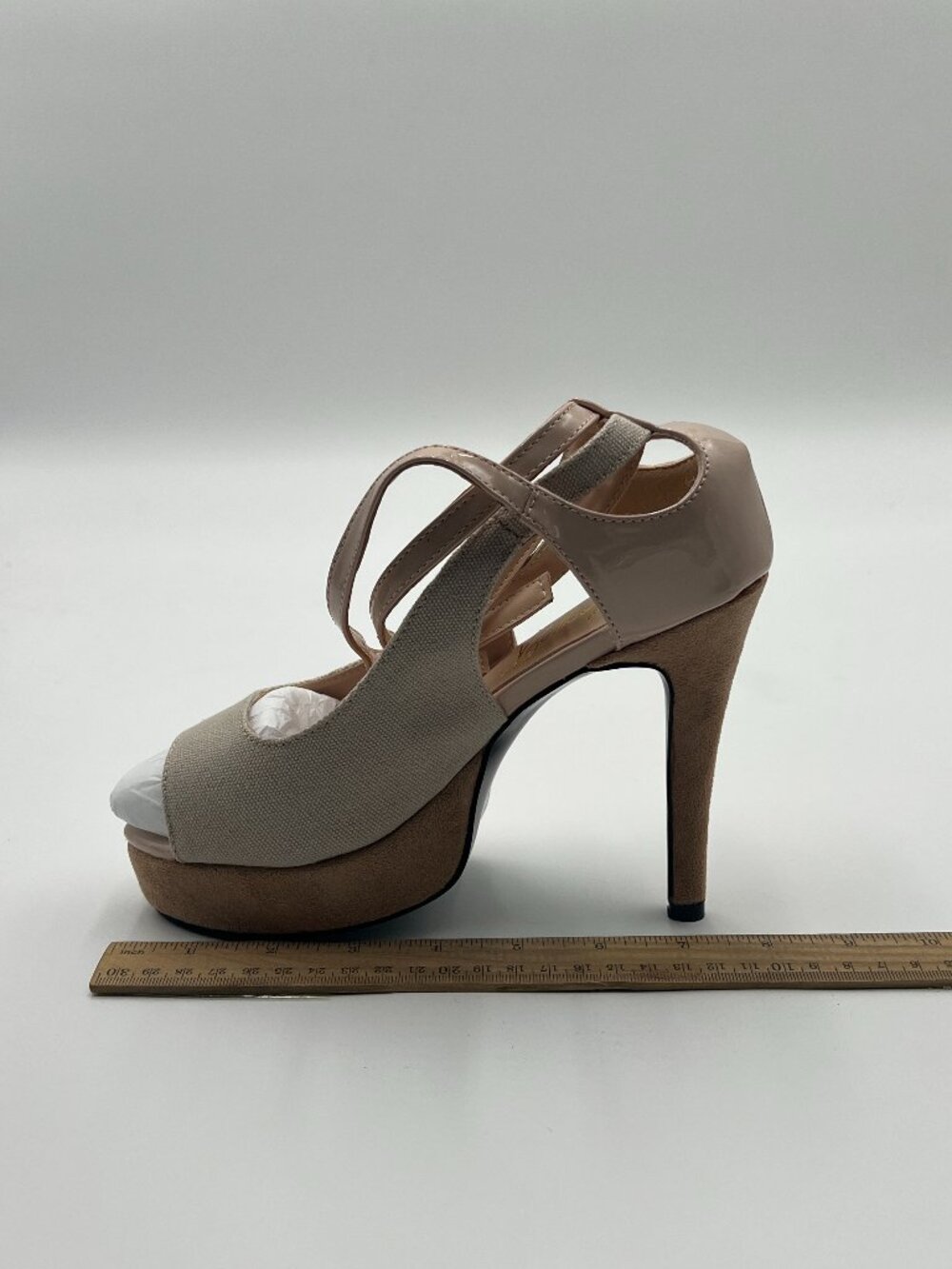 FOWT Nude Sexy Peep Toe Platform Ankle Strap Buckle  High Heels Sandals